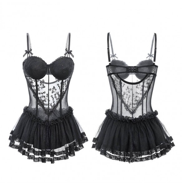 FEE ET MOI - French Luxury Corset Underwire Dress (Plus Size - Black)